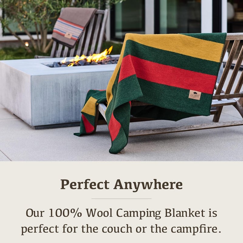 Chubbuck Authentic Chubbuck 100% Wool Blanket Camping (60" x 84") - Large Warm Blanket for Camping, Emergency, Outdoor Concerts and Home Use - Fire Retardant, Soft and Warm Blankets for Winter (Windsor) - Image 3